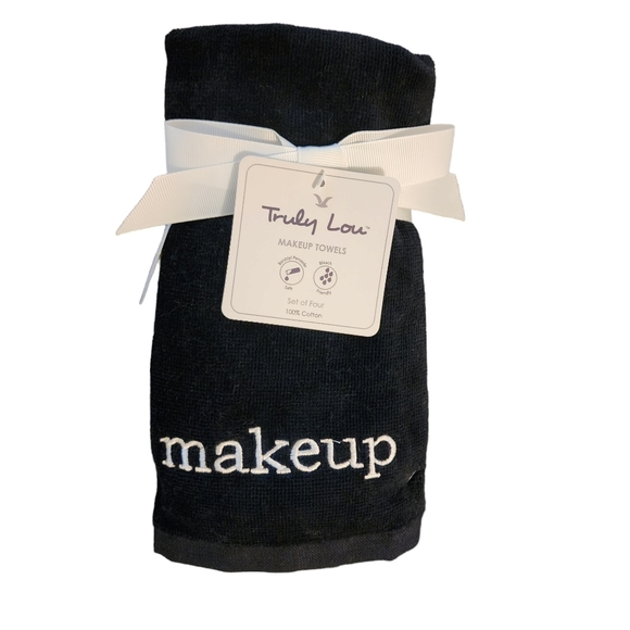 Truly Lou Makeup Truly Lou Makeup Towels Set Of 4 Black White